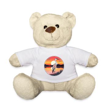 Crane Pet Colorful Watercolor Cartoon Kawaii Pet - Teddy Bear - white - Front
