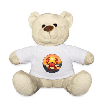Craw Aquarelle colorée Dessin animé Kawaii Animal - Nounours - blanc - Devant