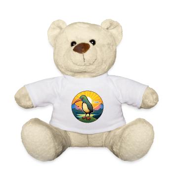 Kiwi Vogel Buntes Aquarell Cartoon Kawaii Haustier - Teddy - Weiß - Vorne