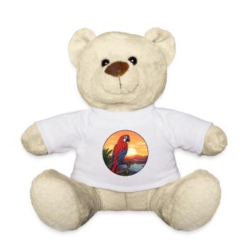 Papagei buntes Aquarell Cartoon Kawaii Tier - Teddy - Weiß - Vorne