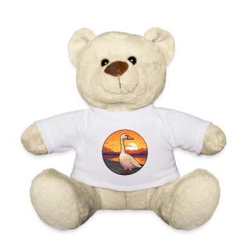 Goose Colorful Watercolor Cartoon Kawaii Animal - Teddy Bear - white - Front