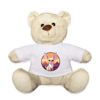 Fennec Fox Colorful Watercolor Cartoon Kawaii Pet - Teddy Bear - white - Front