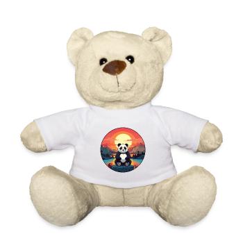 Panda Buntes Aquarell Cartoon Kawaii Tier - Teddy - Weiß - Vorne