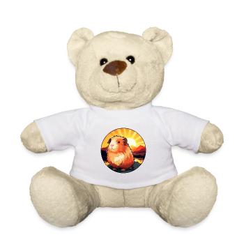 Cochon d’Inde Aquarelle colorée Dessin animé Kawaii Pet - Nounours - blanc - Devant