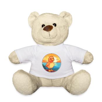 Huhn lustige Karikatur Kawaii Strand Illustration - Teddy - Weiß - Vorne