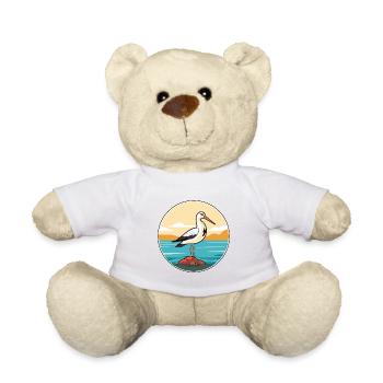 Avocet Watercolor Cartoon Kawaii Clipart Animal - Teddy Bear - white - Front