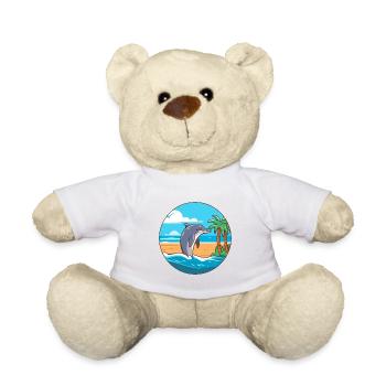 Dolphin Watercolor Cartoon Kawaii Clipart Animal - Teddy Bear - white - Front