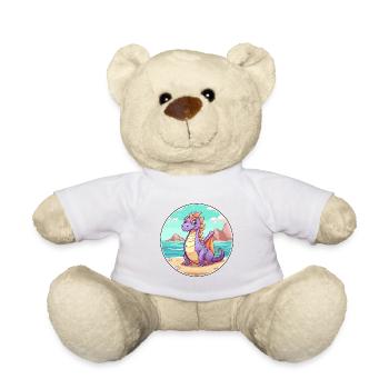 Dragon Watercolor Cartoon Kawaii Clipart Animal - Teddy Bear - white - Front