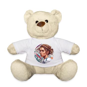 Fußballerin / Sport / Fußballplatz / Verein / FC - Teddy - Weiß - Vorne