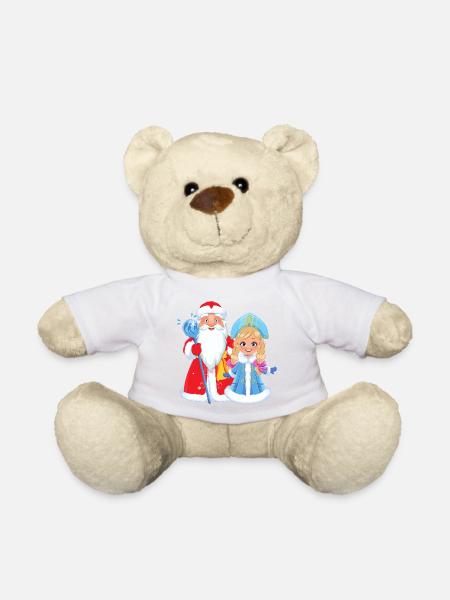 Ded Moroz Snegurotschka russischer Weihnachtsmann - Teddy - Weiß