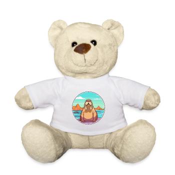 Walrus Watercolor Cartoon Kawaii Clipart Animal - Teddy Bear - white - Front