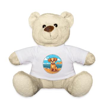 Hund Aquarell Cartoon Kawaii Clipart Tier - Teddy - Weiß - Vorne