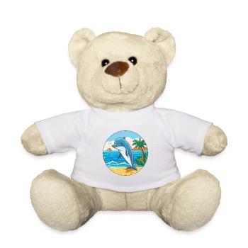 Dolphin Watercolor Cartoon Kawaii Clipart Animal - Teddy Bear - white - Front