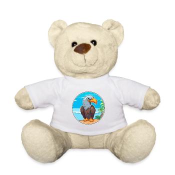 Adler Aquarell Cartoon Kawaii Clipart Tier - Teddy - Weiß - Vorne