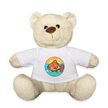 Fisch Aquarell Karikatur Kawaii Clipart Tier - Teddy - Weiß - Vorne