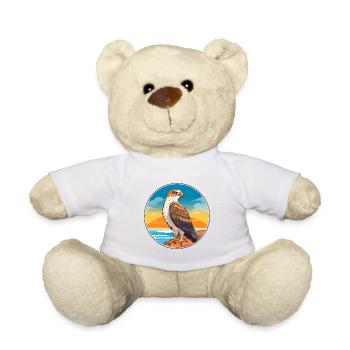 Hawk Watercolor Cartoon Kawaii Clipart Animal - Teddy Bear - white - Front