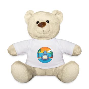 Nilpferd Aquarell Cartoon Kawaii Clipart Tier - Teddy - Weiß - Vorne