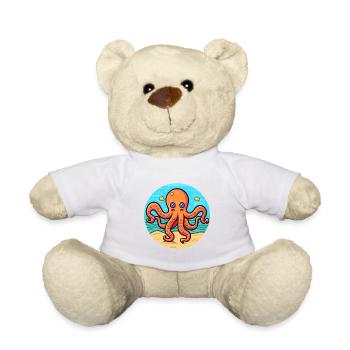 Octopus Watercolor Cartoon Kawaii Clipart Animal - Teddy Bear - white - Front
