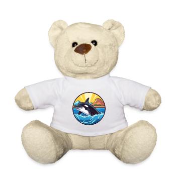 Orca Watercolor Cartoon Kawaii Clipart Animal - Teddy Bear - white - Front
