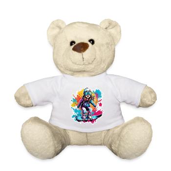 Snowboarder / Winter Sports / Piste / Snow / Alps - Teddy Bear - white - Front