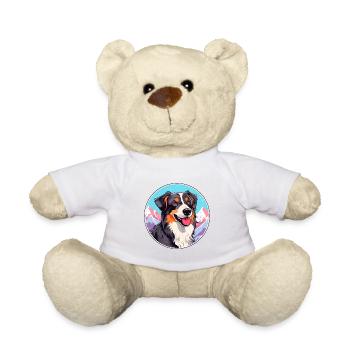 Aidi race de chien dessin animé Kawaii aquarelle - Nounours - blanc - Devant