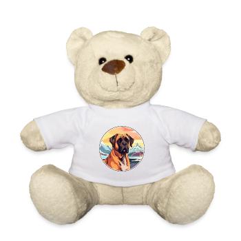 Boerboel Dog Breed Cartoon Kawaii Watercolor - Teddy Bear - white - Front