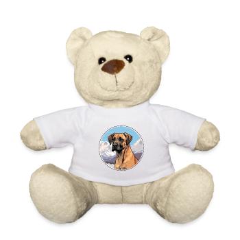 Black Mouth Cur Dog Breed Cartoon Kawaii Watercolo - Teddy Bear - white - Front
