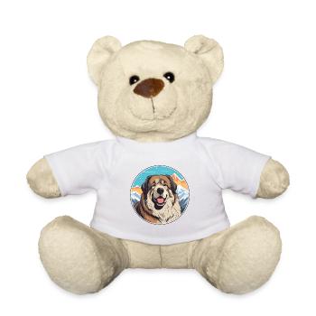 Caucasian Shepherd Dog Breed Cartoon Kawaii Waterc - Teddy Bear - white - Front