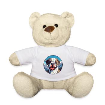 Cordoba Fighting Dog Breed Cartoon Kawaii Watercol - Teddy Bear - white - Front