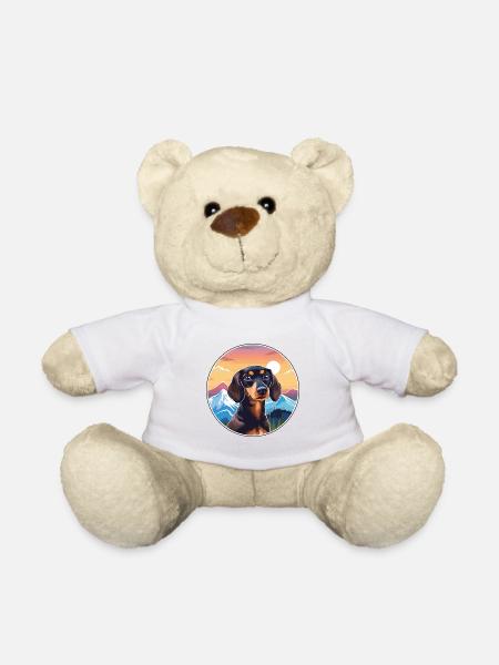 Dackel Hund Rasse Cartoon Kawaii Aquarell - Teddy - Weiß