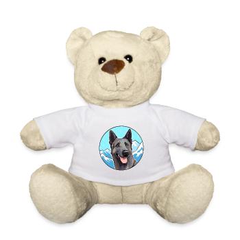 Dutch Shepherd Dog Breed Cartoon Kawaii Watercolor - Teddy Bear - white - Front