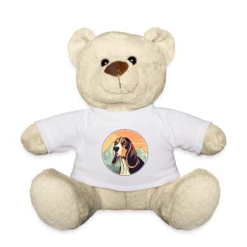 Estonian Hound Dog Breed Cartoon Kawaii Watercolor - Teddy Bear - white - Front
