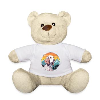 Englisch Setter Hund Rasse Cartoon Kawaii Aquarell - Teddy - Weiß - Vorne