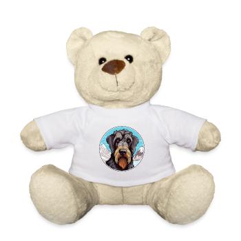 Giant Schnauzer Dog Breed Cartoon Kawaii Watercolo - Teddy Bear - white - Front