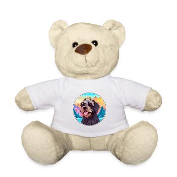 Griffon Nivernais race de chien dessin animé kawaii Waterco - Nounours - blanc - Devant
