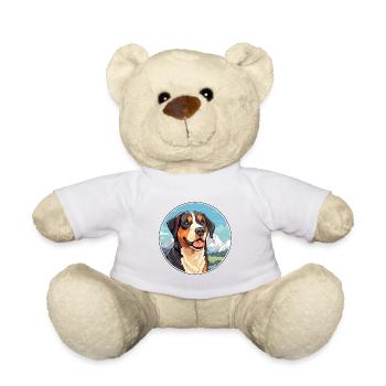 Grande race de bouvier suisse Cartoon Kawaii Wa - Nounours - blanc - Devant