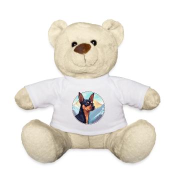Miniatur Pinscher Hunderasse Cartoon Kawaii Waterc - Teddy - Weiß - Vorne