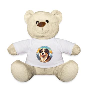 Moscou chien de garde chien race dessin animé kawaii watercolo - Nounours - blanc - Devant