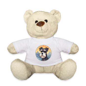 Miniature Schnauzer chien race dessin animé Kawaii eau - Nounours - blanc - Devant