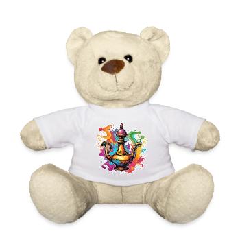 Lampe Magique / Souhaits /Orient / Miracle / Génie - Nounours - blanc - Devant