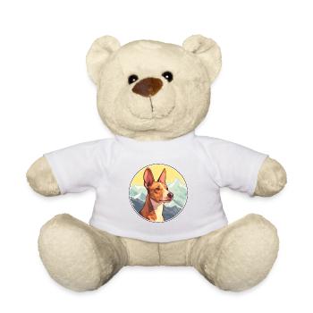 Podenco Ibicenco Dog Breed Cartoon Kawaii Watercol - Teddy Bear - white - Front