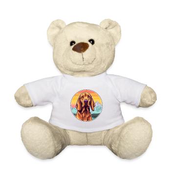 Redbone Coonhound Dog Breed Cartoon Kawaii Waterco - Teddy Bear - white - Front