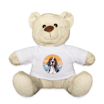 Chien courant russe race Cartoon Kawaii aquarelle - Nounours - blanc - Devant