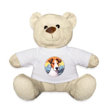 Lisse Fox Terrier Chien Race Cartoon Kawaii Waterc - Nounours - blanc - Devant