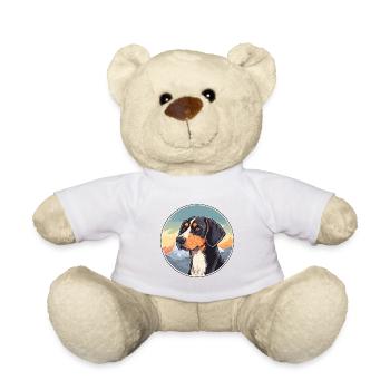 Serbe tricolore chien chien race dessin animé Kawaii - Nounours - blanc - Devant