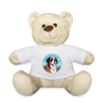 Bernhardiner Hunderasse Cartoon Kawaii Aquarell - Teddy - Weiß - Vorne