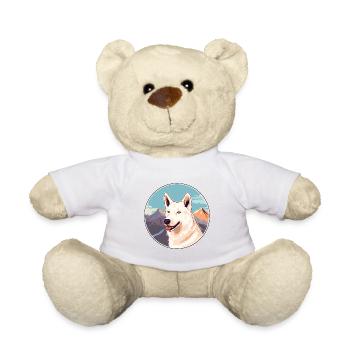 Chien de berger blanc race Cartoon Kawaii aquarelle - Nounours - blanc - Devant