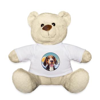 Vanjari Hound Dog Breed Cartoon Kawaii Watercolor - Teddy Bear - white - Front