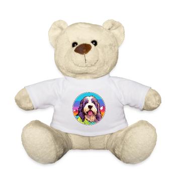 Barbu Collie chien race dessin animé Kawaii aquarelle - Nounours - blanc - Devant