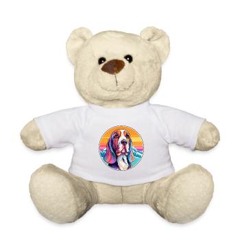 Basset Artesien Normand Dog Breed Cartoon Kawaii W - Teddy Bear - white - Front